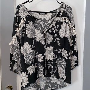 Army green and white top